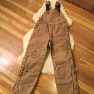 Carhartt youth insulated brown overalls